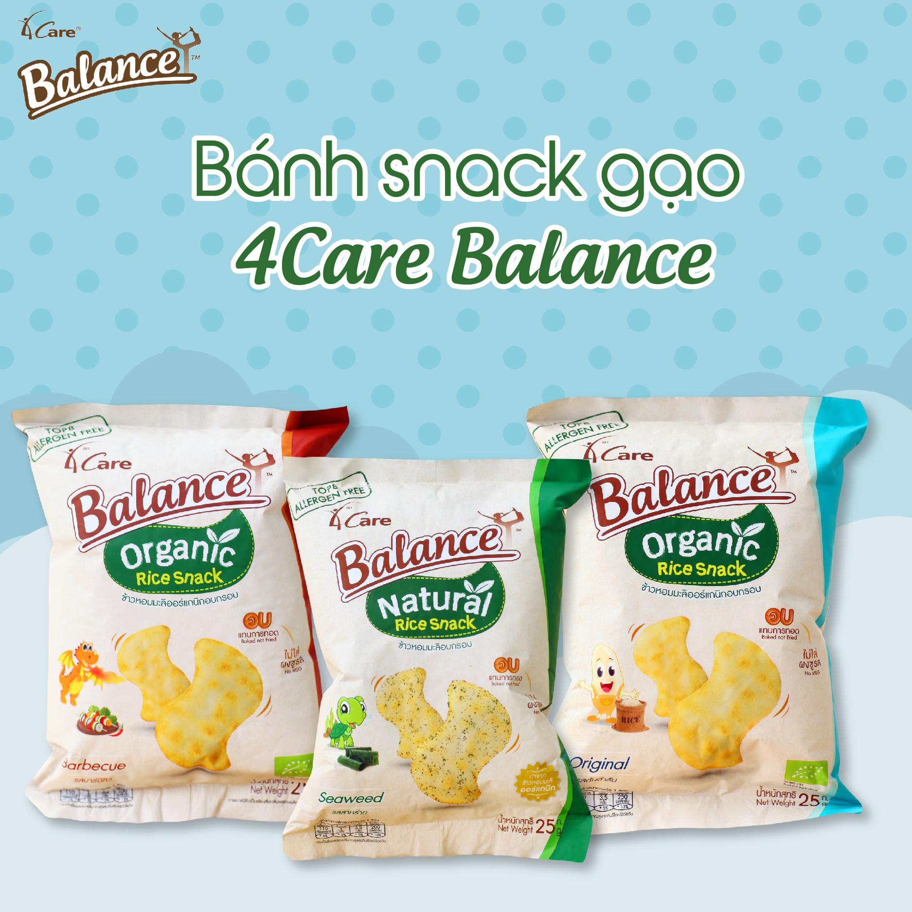 Bánh gạo hữu cơ - Bánh snack hữu cơ 4CARE BALANCE - 25gr