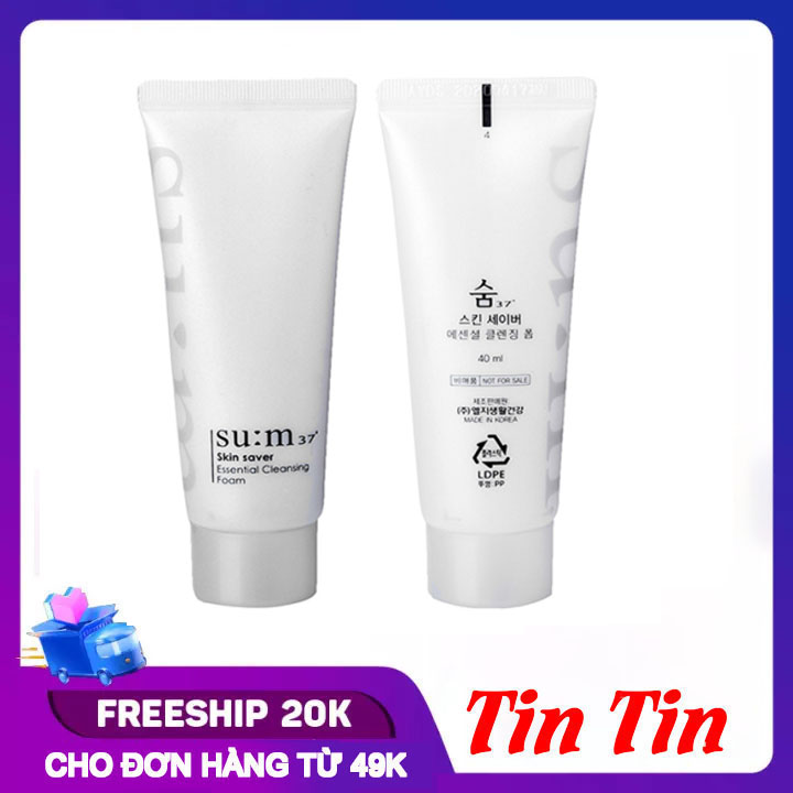 Sữa rửa mặt su:m37 skin saver essential 40ml