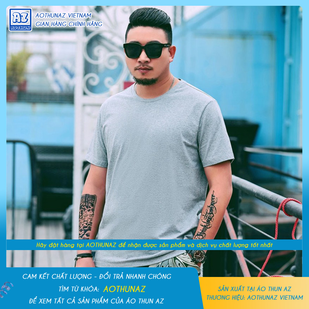 AOTHUNAZ - Áo thun nam BIGSIZE màu xám cho người trên 100kg size 5XL 6XL 7XL