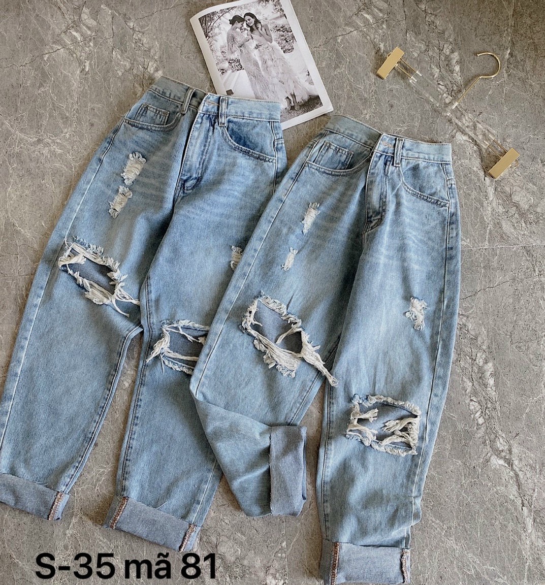 [HCM]Quần Baggy Jean Nữ Rách Tua Rua Size Đại Siêu Chất Bao Ngầu Nha KháchHàng VNXK Bao Dày Dặn-JT