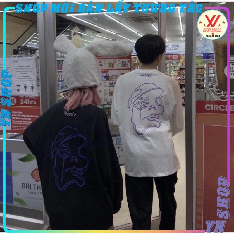 ♣  Áo thun tay dài form rộng unisex in hai mặt sadboiz  - có logo THÊU TAY  mặt buồn chất cotton dày