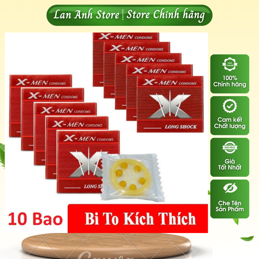 Bao cao su x men - 6 vòng bi nổi - tăng gấp đôi cảm giác - 10 hộp 10 cái