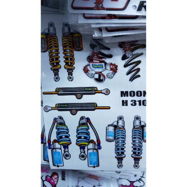 Tem logo , decal nổi dán xe máy hình phuộc ohlins nitron trợ lực