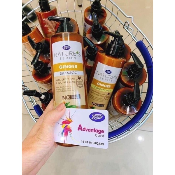 Dầu gội xả chiết xuất tinh chất gừng boots organic 480ml chính hãng thái lan