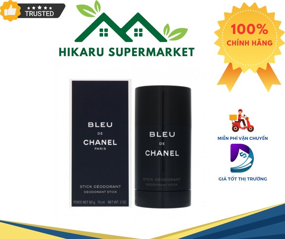 Lăn khử mùi hương nước hoa nam chanel đen bleu de chanel deodorant stick 75ml chính hãng pháp