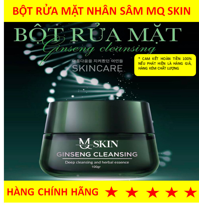 Combo 5 hộp bột rữa mặt nhân sâm mqskin phiên bản mới , mỗi hộp 100gam giá sỉ