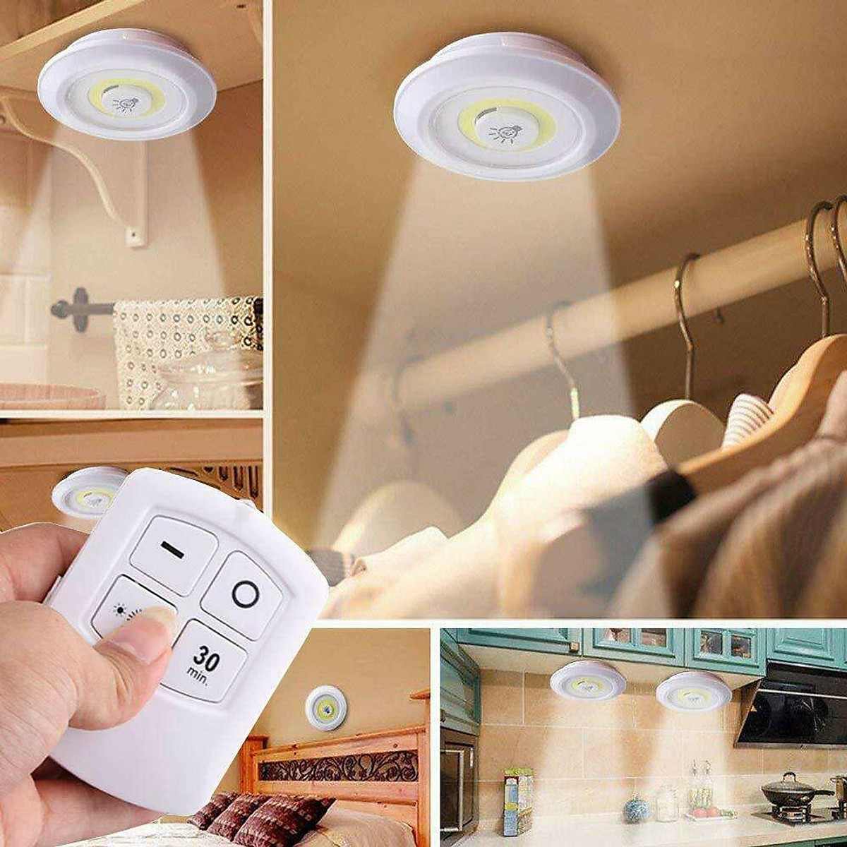 Set 3 Đèn LED cảm ứng Ban Đêm Không Dây Có Bảng Điều Khiển