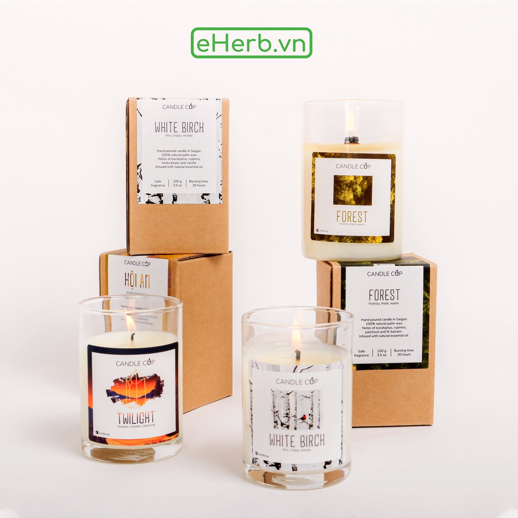 (TẶNG QUÀ CHO ĐƠN BẤT KÌ) Nến Thơm Thiên Nhiên, Nến Thơm Tinh Dầu Cao Cấp Không Khói An Toàn CANDLE CUP (Cái) - eHerb