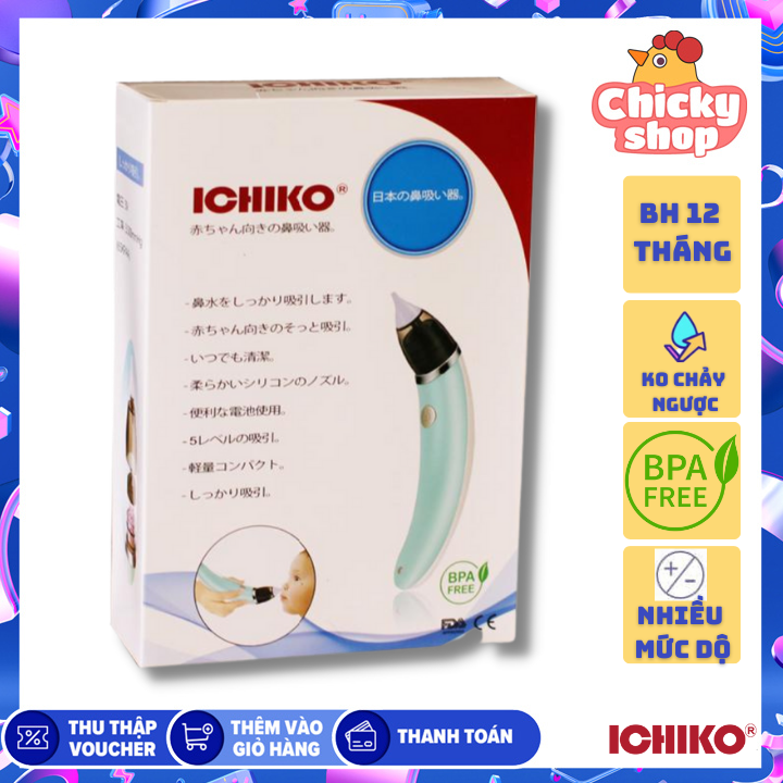 Máy Hút Mũi trẻ em ICHIKO Nhật Bản (an toàn cho bé 5 mức hút)