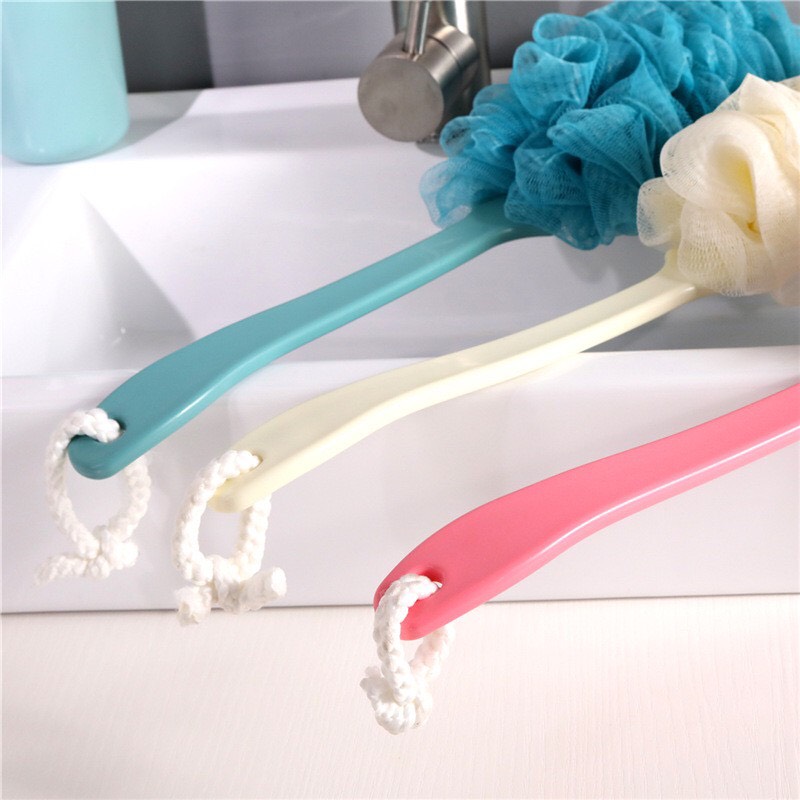 Bàn chải kỳ lưng kèm bông tắm - cây bông tắm chà lưng - bàn chải kỳ lưng kèm bông tắm