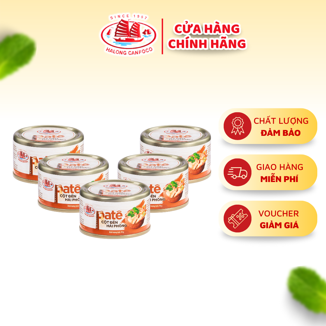 Combo 5 Patê Cột Đèn Hải Phòng 90G - Đồ Hộp Hạ Long (DATE 2026)