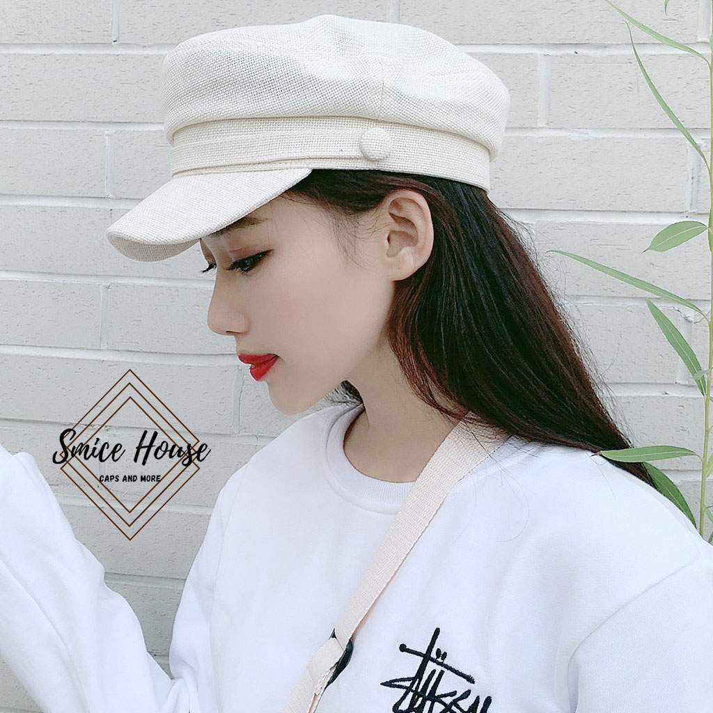 Nón beret thủy thủ. mũ nồi newsboy vải bố dành cho cả nam và nữ