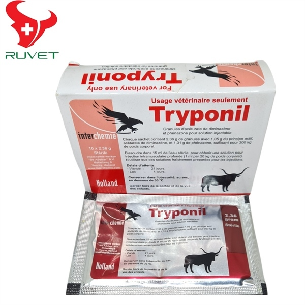 TRYPONIL - Phòng Ngừa Giúp Thú Khỏi Bệnh Kí Sinh Trùng Đường Máu Gói 2.36g - Ruvet Việt Nam - Dụng Cụ Thú Y - Thuốc Thú Y