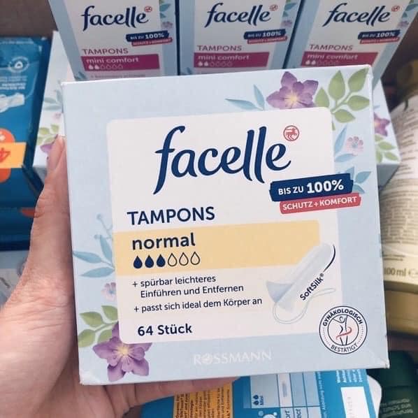 Tampon Facelle Super 4 Giọt - Băng vệ sinh Tampon Facelle Super- Băng vệ sinh dạng nút - Nội địa Đức