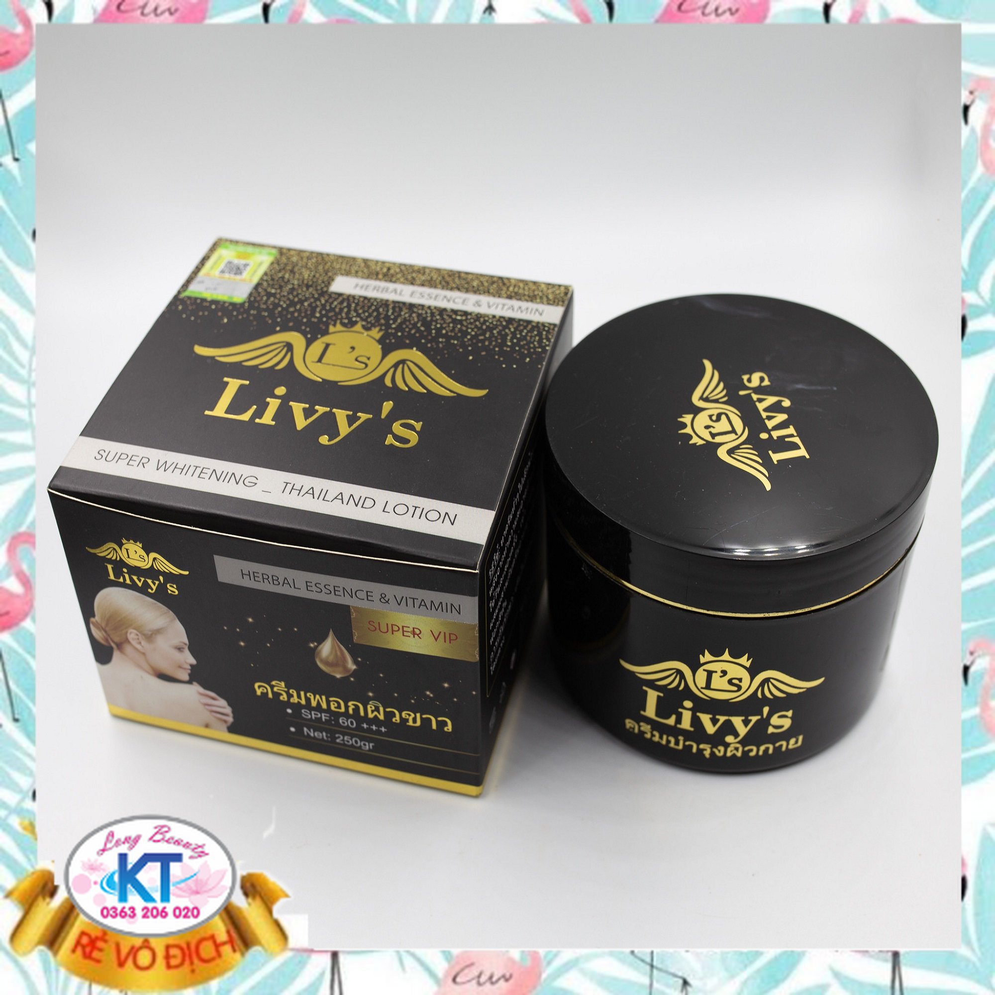 [Chính hãng-Tuyệt Đối]  Kem body Livy’s đen chính hãng Thái Lan 250gr- Kem dưỡng trắng da livy  Thái lan