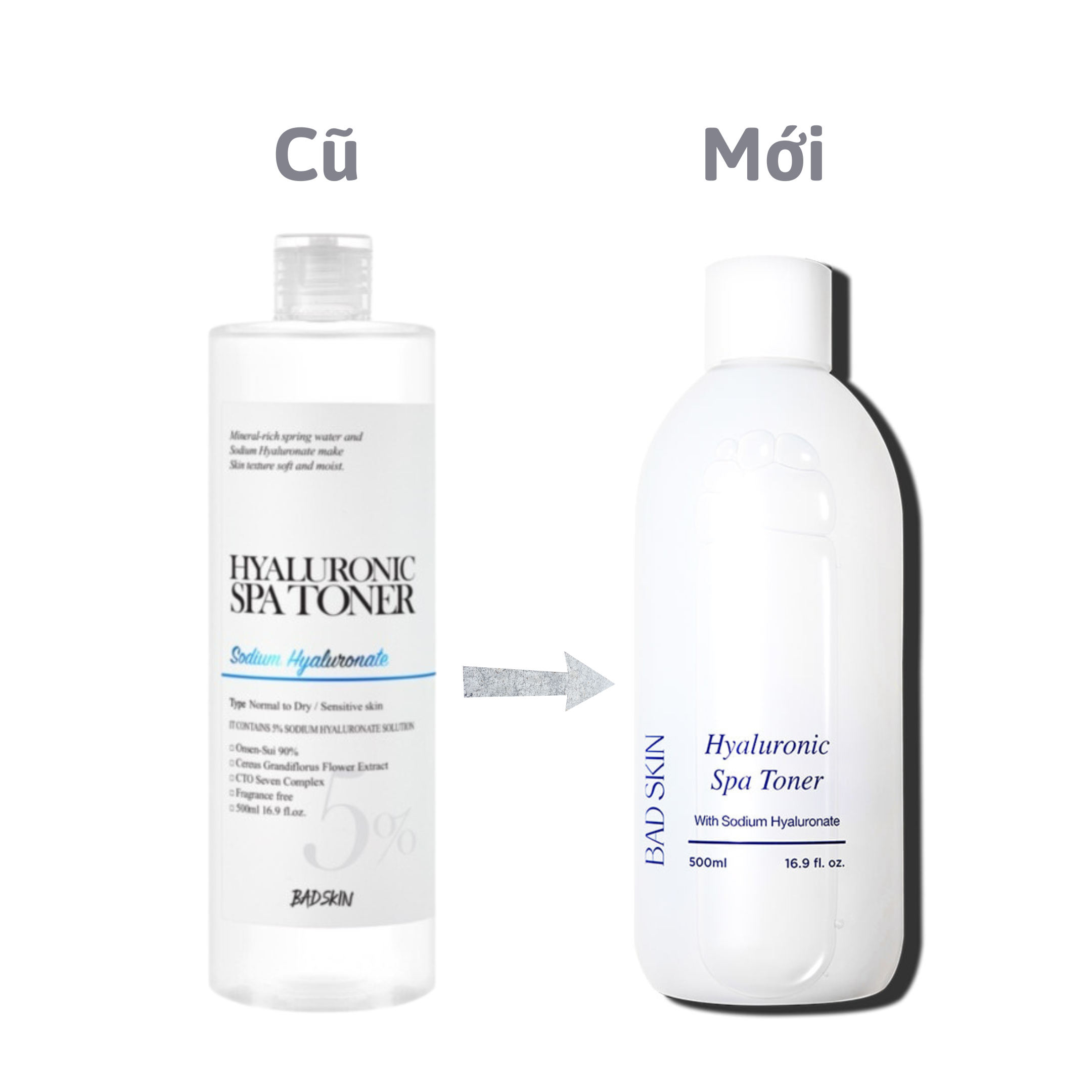 [FREESHIP]Nước hoa hồng #BADSKIN #HYALURONIC SPA TONER 500ml
