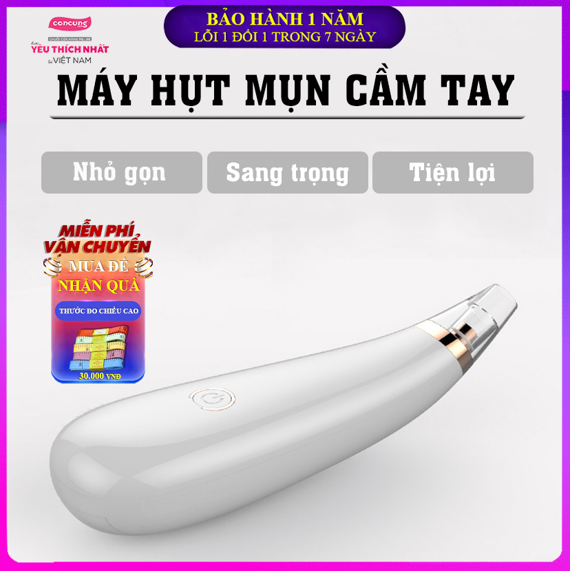 Máy hút mụn mini cầm tay chăm sóc da mặt cao cấp với ba đầu hút mụn tiện lợi kích thước nhỏ gọn giúp bạn thao tác linh hoạt, dễ dàng và có thể mang theo sử dụng trong những chuyến du lịch hoặc công tác xa nhà
