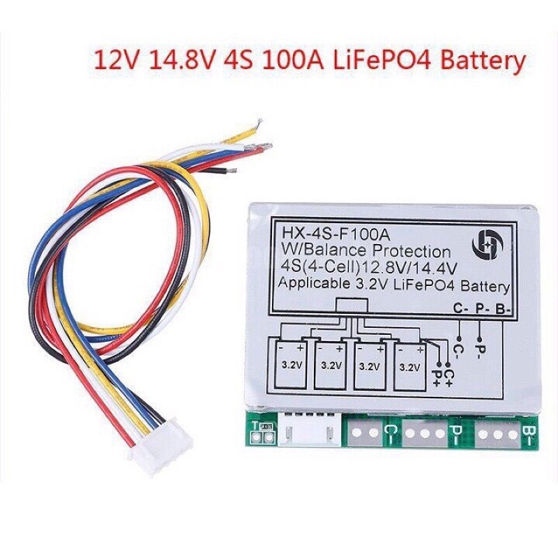 Mạch bảo vệ - cân bằng pin lifepo4 3.2v 4s 100a