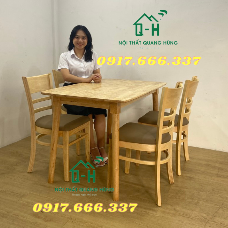 BỘ BÀN ĂN 4 GHẾ CHÂN TRÒN DÀNH CHO GIA ĐÌNH - THIẾT KẾ ĐẸP GIÁ RẺ - GIAO HCM TRONG NGÀY