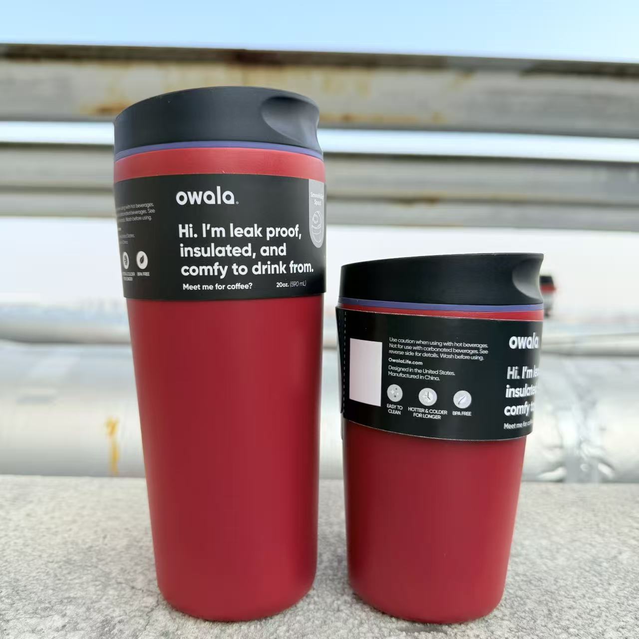 Owala304 Cốc giữ nhiệt bằng thép không gỉ làm quà tặng học sinh, cốc cà phê cao cấp phổ biến dùng trong gia đình, tiện mang theo và thích hợp cho việc đi du lịch bằng ô tô. - 6