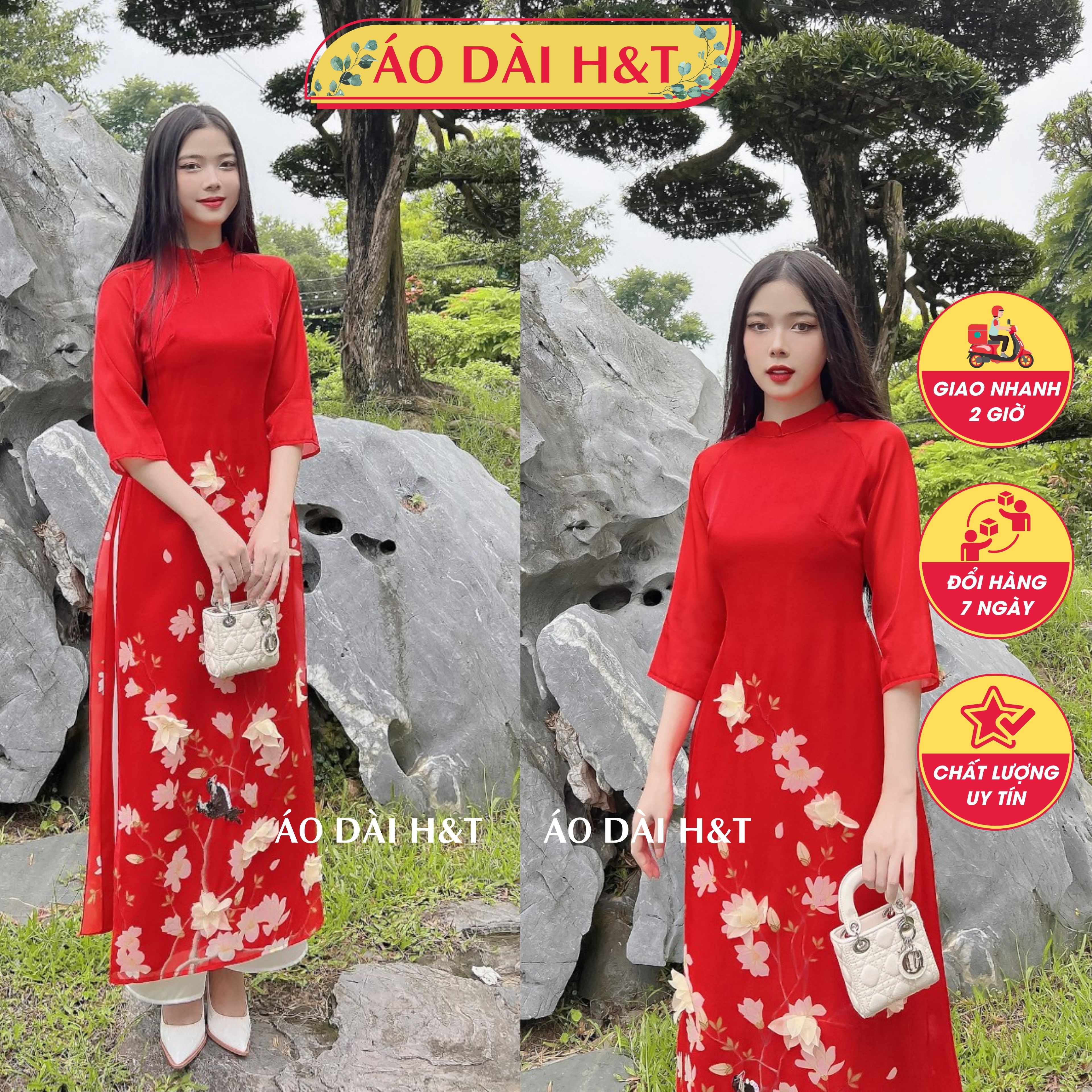 Áo dài cách tân nữ hạc đỏ - hn08