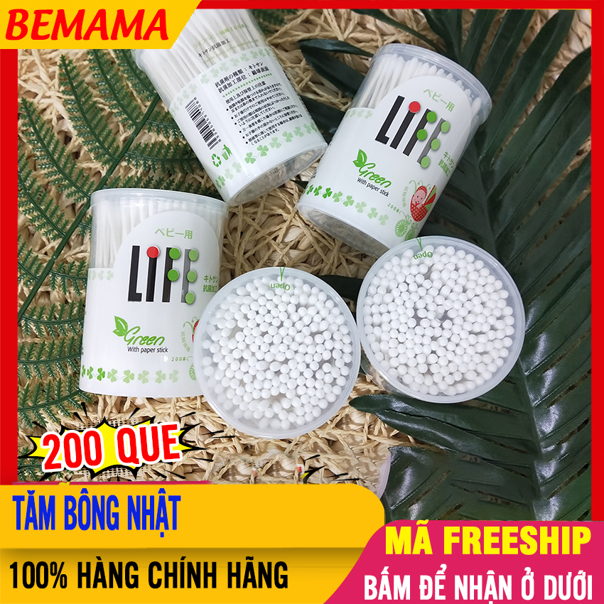 [HỘP 200 QUE] Tăm Bông NHẬT BẢN Cho Trẻ Em, Kháng Khuẩn, Đầu Bông Mềm. Thân Bằng Giấy, An Toàn Cho Bé - Tăm Bông Cho Trẻ Sơ Sinh, Tăm Bông Ngoáy Tai, Tăm Bông Cho Bé, Tam Bong Sơ Sinh BEMAMA - 1 Tăm Bông Nhật - 8938505974088
