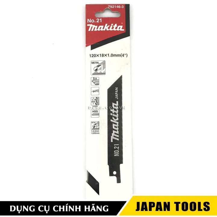 Lưỡi cưa kiếm cắt sắt 120x18x1.0mm no.21 makita 792146-3 | japan tools