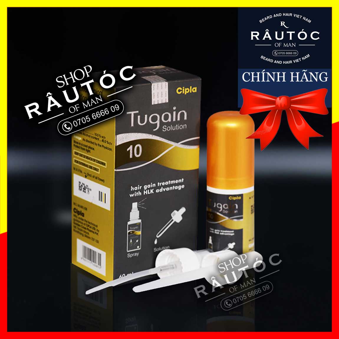 Dung dịch hỗ trợ mọc râu tóc minoxidil 10% tugain solulion hàm lượng cao