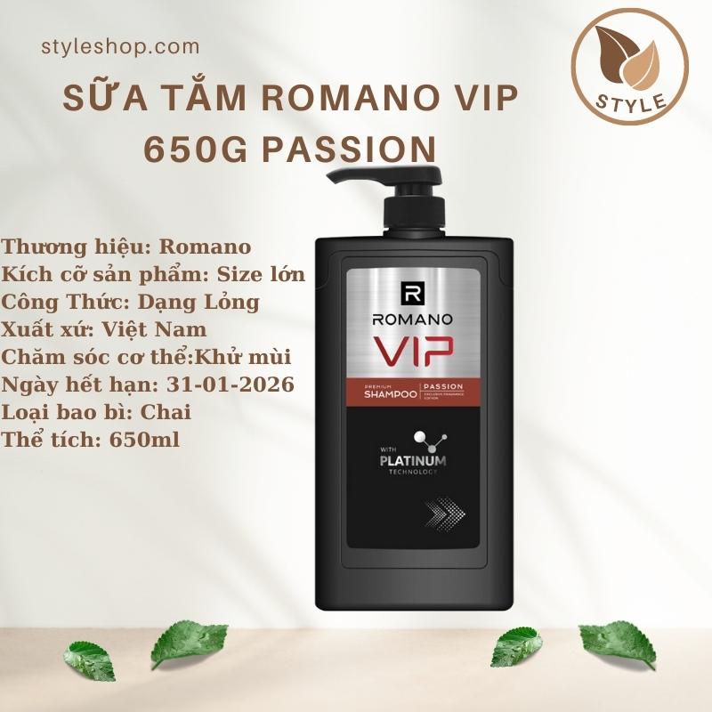 Sữa tắm romano vip 650g passion