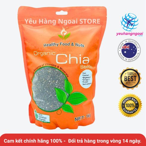 Hạt chia healthy food & nuts organic chia seeds 1kg của úc.