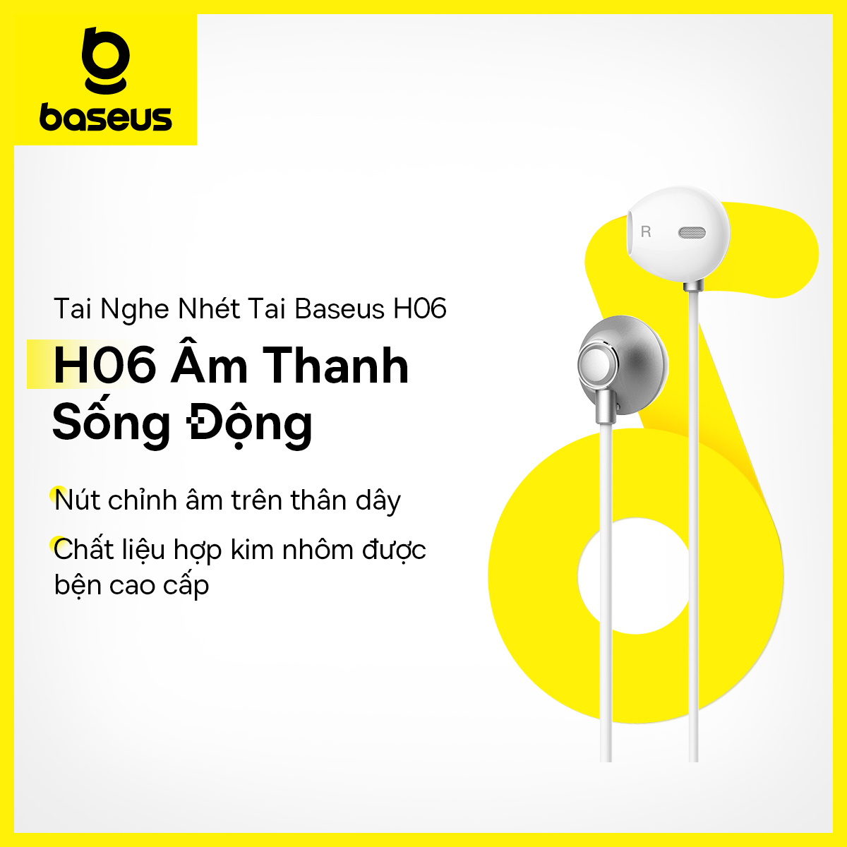 Baseus Tai Nghe Âm Thanh Nổi 3.5 Mm 6D