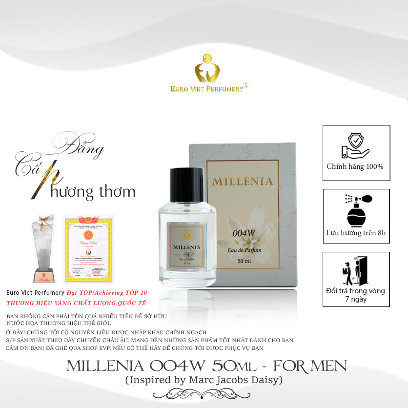 Nước hoa MILLENIA 004W Nguồn gốc hương Từ Marc Jacobs Daisy.(NƯỚC HOA NỮ) 10ml-50ml