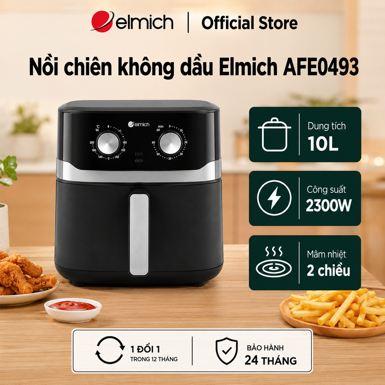 (Only June 25-29) Elmich Afe0493 Oil-Free Fryer