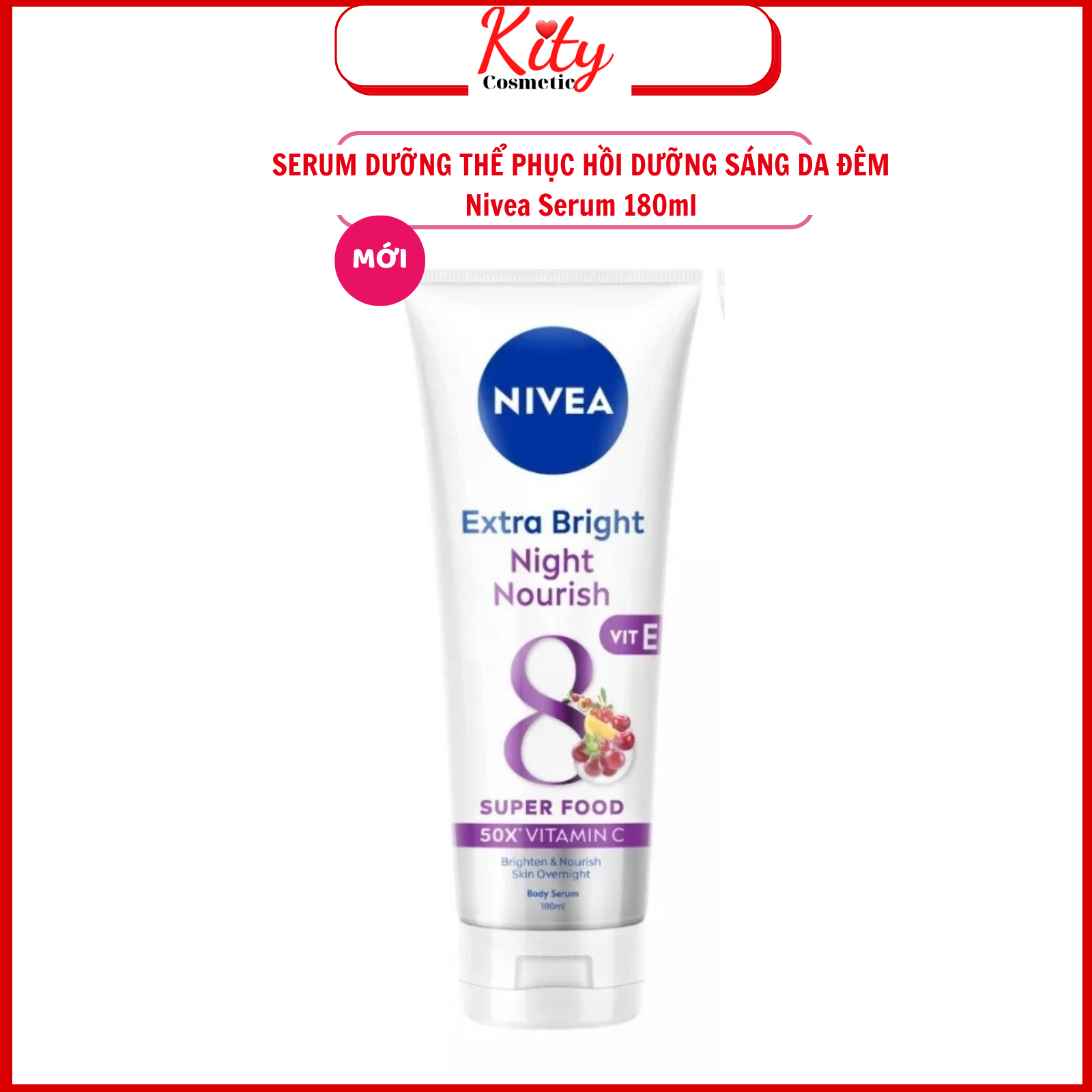 Tinh chất dưỡng thể Nivea trắng da ban đêm 180ml