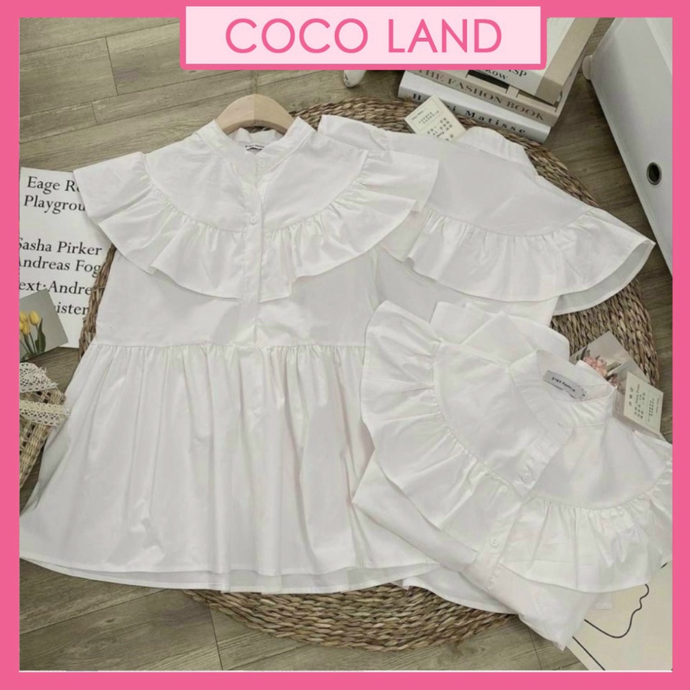 Áo cộc sơ mi cổ trụ_073 chất đẹp mầu trắng đen deal tốt