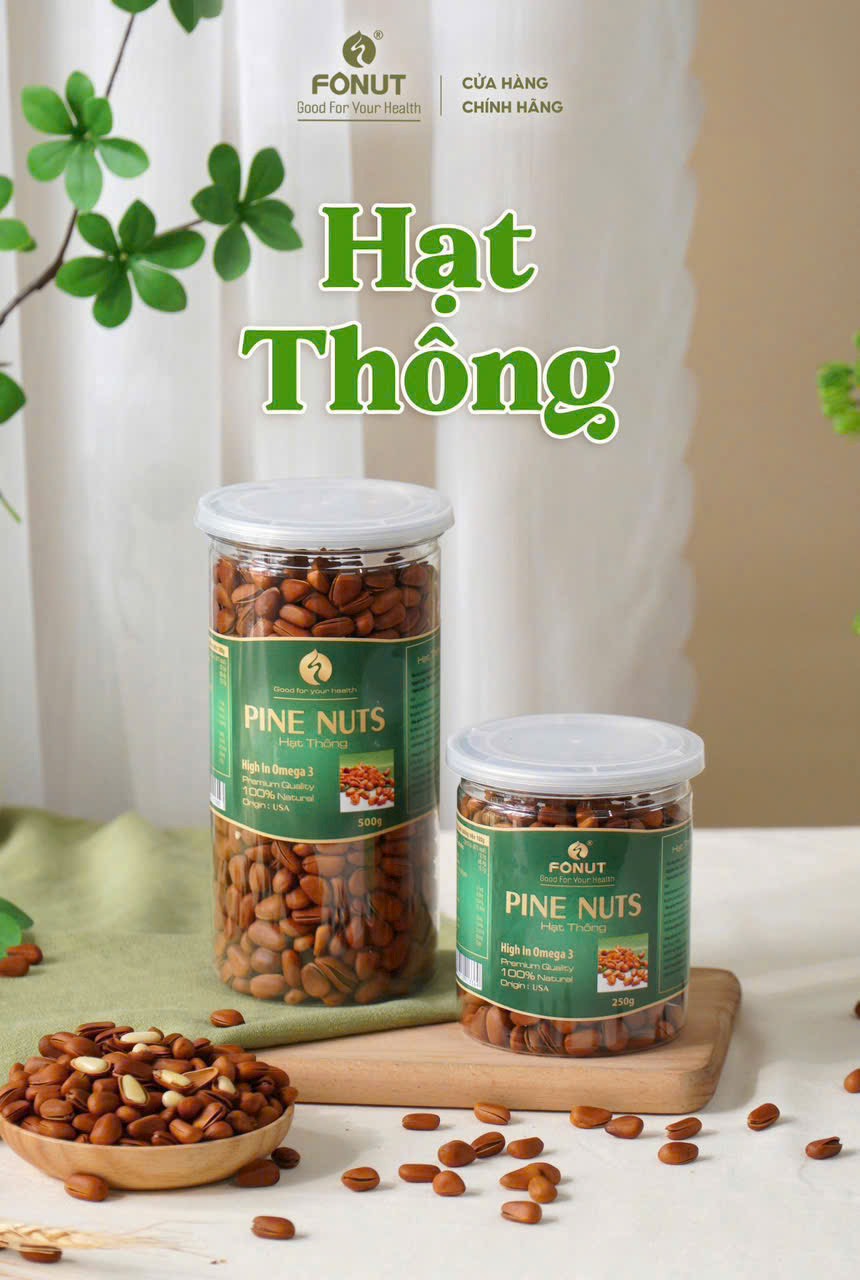 Hạt Thông Mỹ Loại 1 Cao Cấp Hộp 500gr Ngừa Lão Hóa, Giảm Cân, Tốt Cho Mắt, Giảm Căng Thẳng