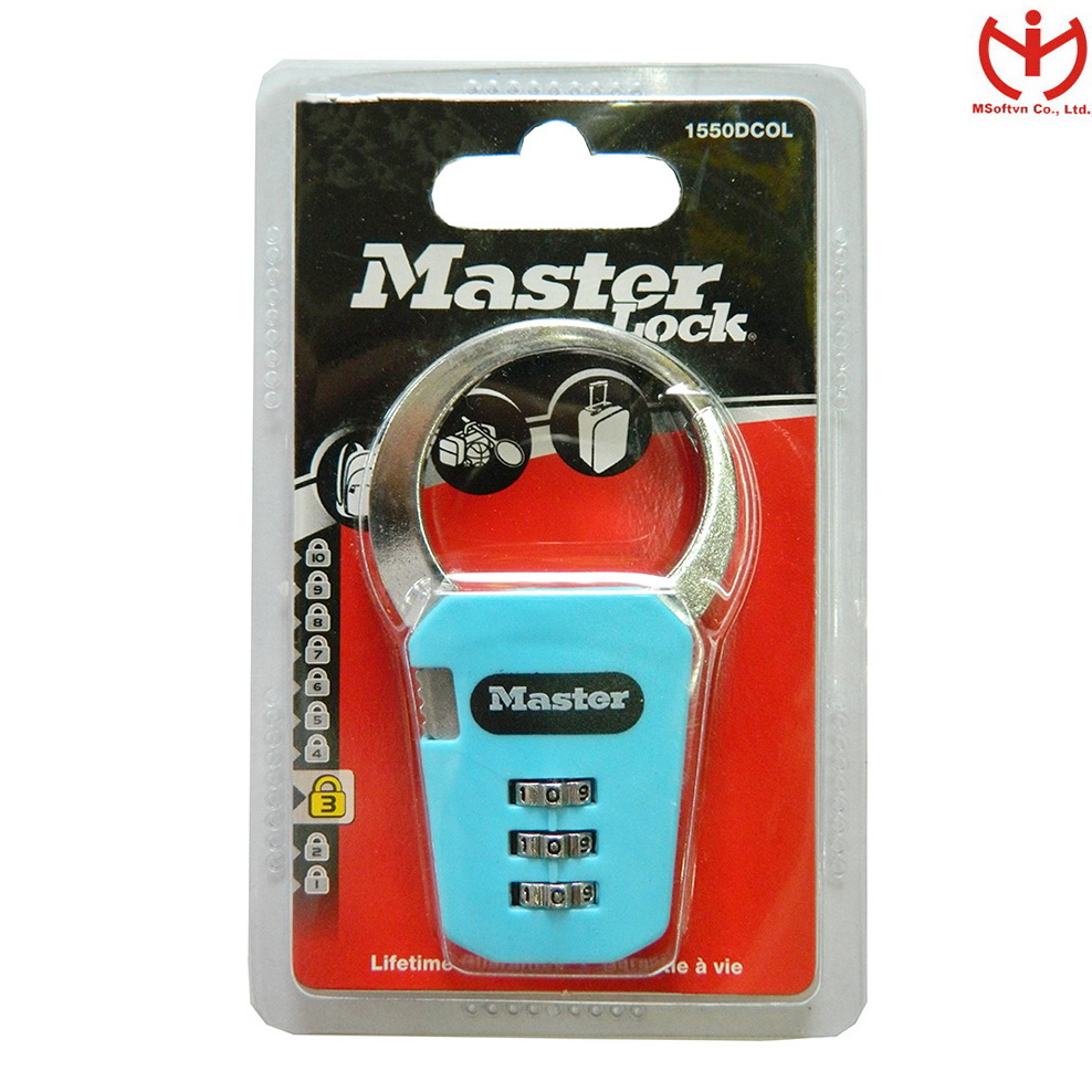 Ổ khóa số vali Master Lock 1550 DCOL móc càng cua khóa hành lý - MSOFT