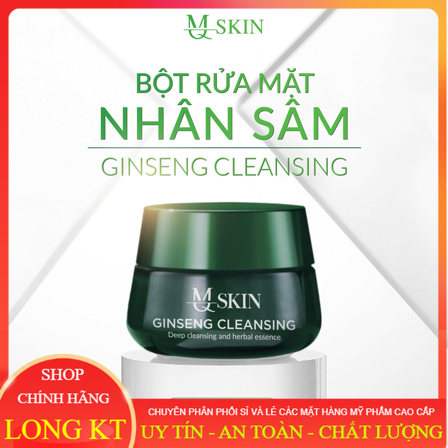 [Hàng Chính hãng 100%-Mq skin -Gía sĩ] Bột Sũa Rưa Mặt Nhân sâm Mq skin 100gr Làm sạch da hoàn hảo, giúp loại bỏ bụi bẩn, tế bào chết  Làm sạch sâu lỗ chân lông  Kiểm soát tuyến bã nhờn