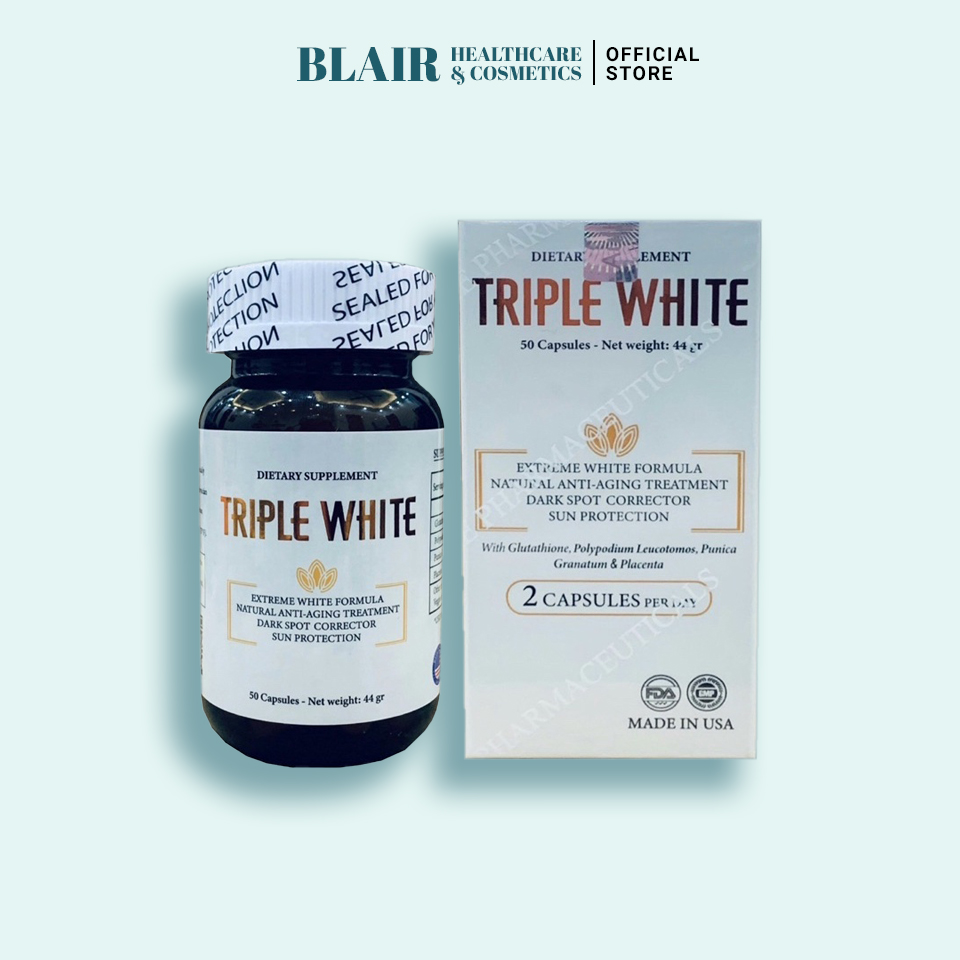 Viên uống trắng da, chống nắng giảm thâm nám Triple White 50 viên