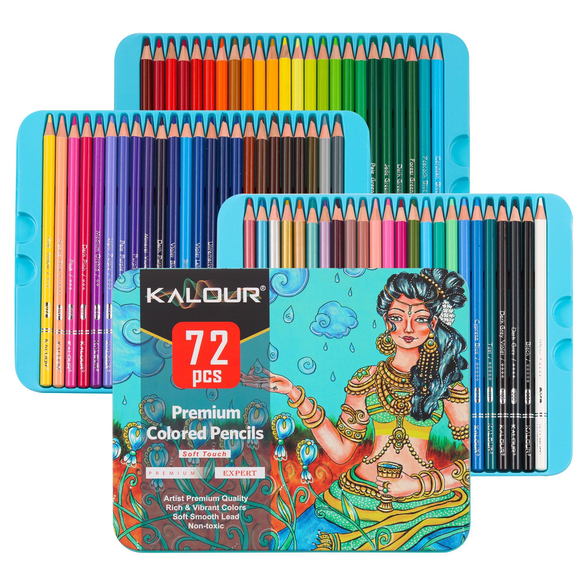 Bút chì màu khô kalour hộp thiếc - kl72k