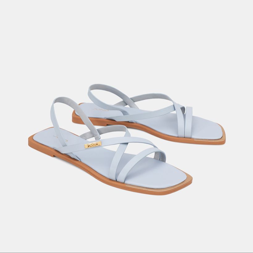 Giày sandal nữ 1cm thời trang juno sơn viền phối khoá trang trí sd01134