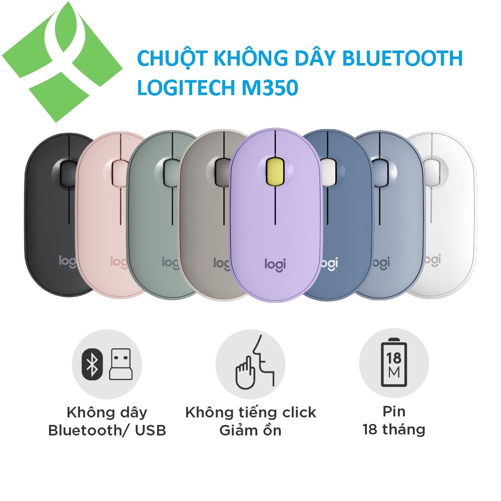 Chuột Bluetooth Silent Logitech Pebble M350 - Hàng chính hãng