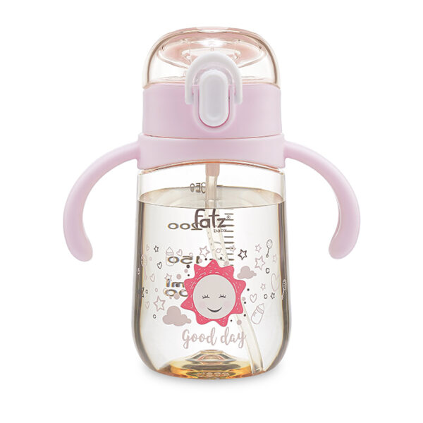 Bình uống nước ppsu bật hút 2 tay cầm với phao 360 độ 250ml fatzbaby fatz sippy 2 - fb0298bt
