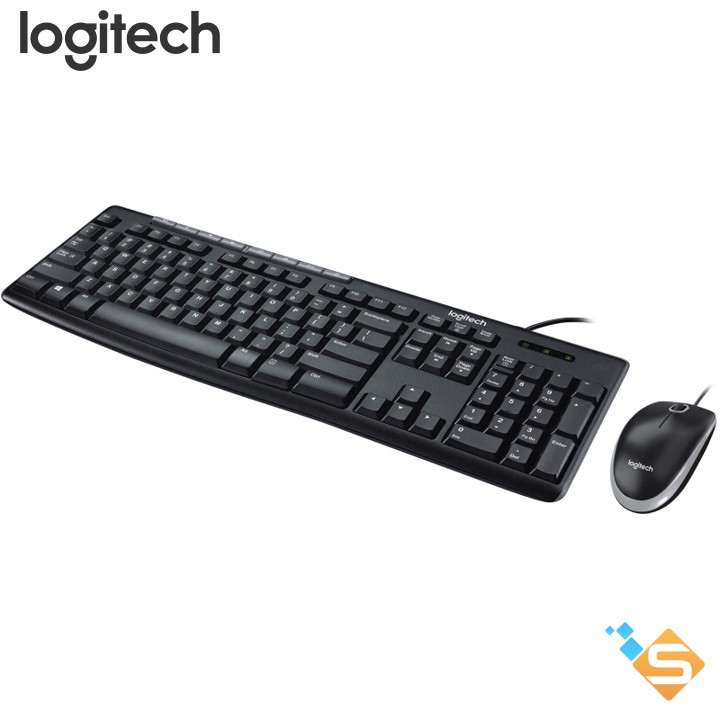Bộ Combo bàn phím chuột có dây Logitech MK200 - Hàng Digiworld - Bảo hành chính hãng 3 năm