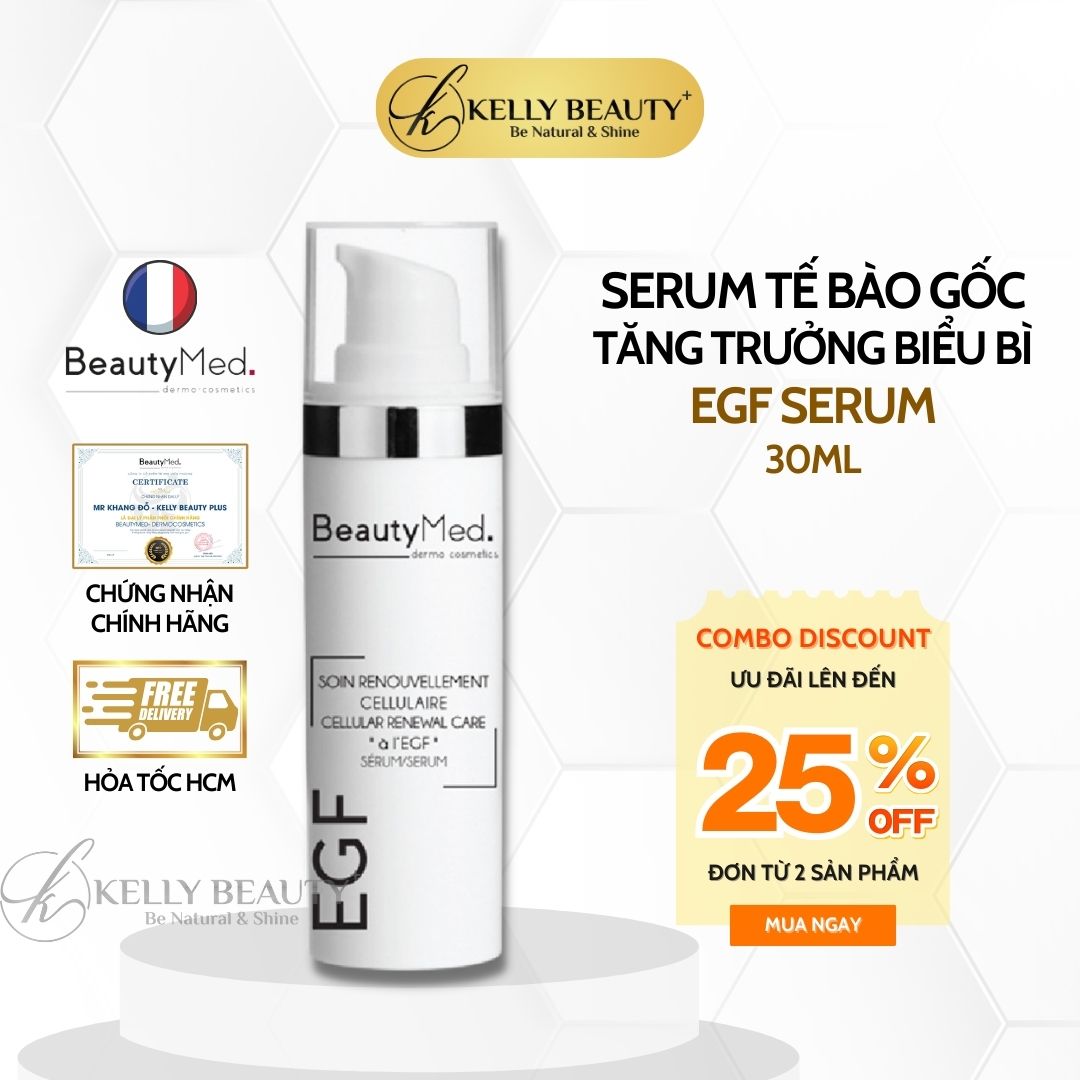 Serum egf beautymed - tế bào gốc tăng trưởng biểu bì; mờ sẹo, giảm nếp nhăn | kelly beauty