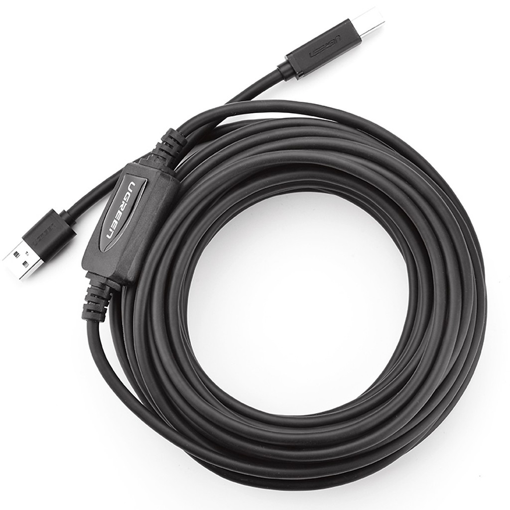 Cáp máy in usb 2.0 dài 10m có ic khuếch đại ugreen 10374 - cáp máy in usb 2.0 chất lượng cao.