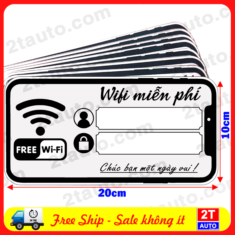 LOGO STICKER TEM WIFI FREE, BIỂN BÁO WIFI MIỄN PHÍ, CÓ WIFI ĐĂNG NHẬP MẠNG WI-FI CHO HÀNG QUÁN, NHÀ CỬA, NƠI CÔNG CỘNG
