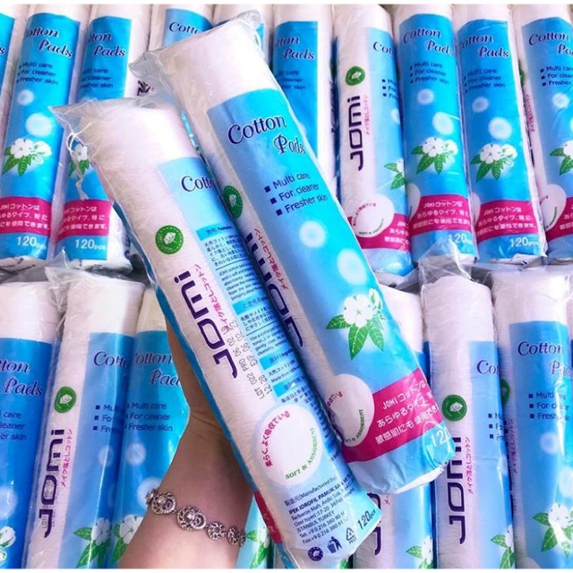 Bông tẩy trang Jomi 100% cotton 120 miếng