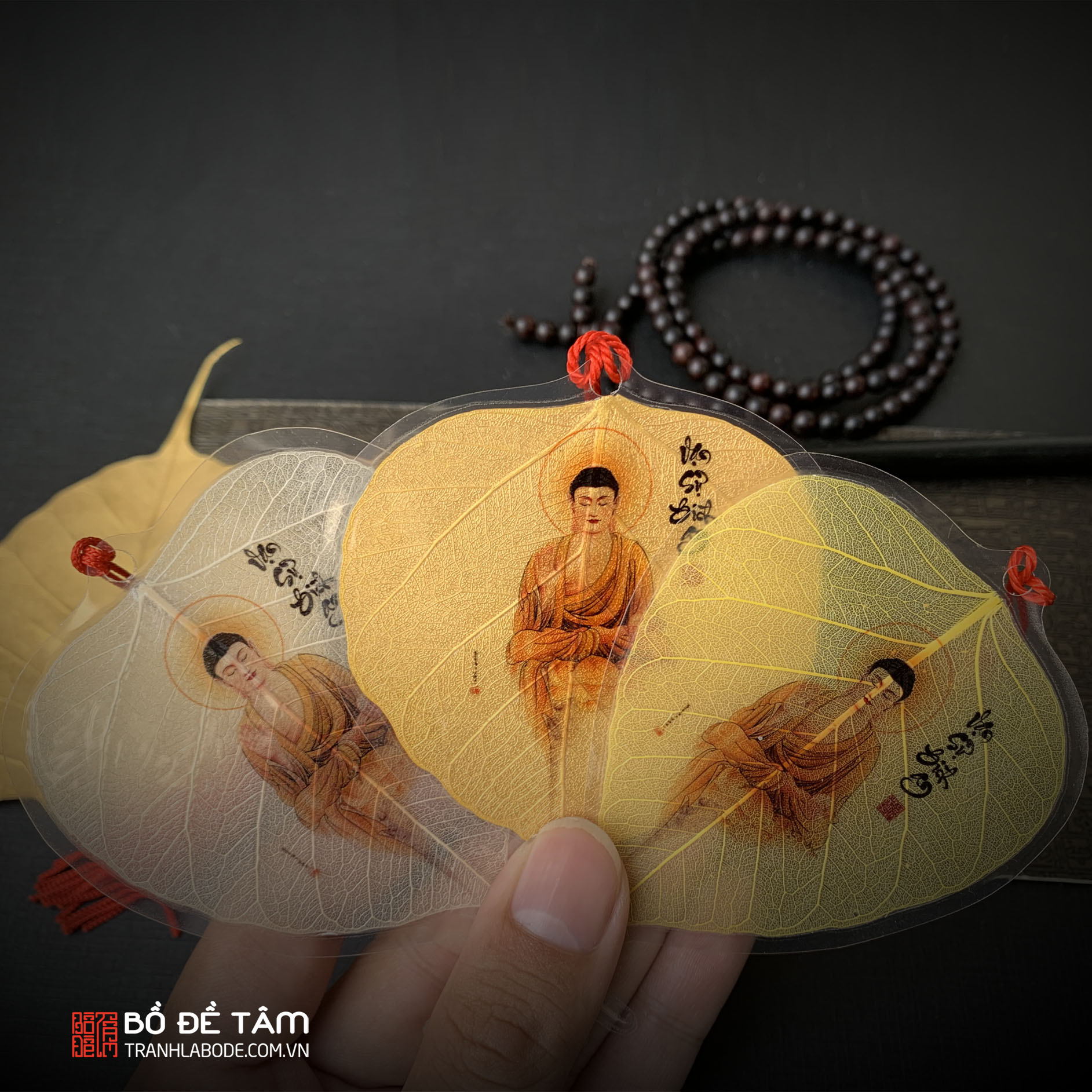 Lá bồ đề in hình phật siêu đẹp