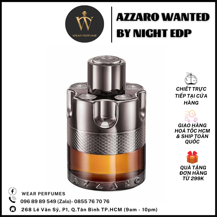 Nước hoa nam Azzaro Wanted by night EDP - Nam tính, Mạnh mẽ, Thu hút - Fullsize và Chiết